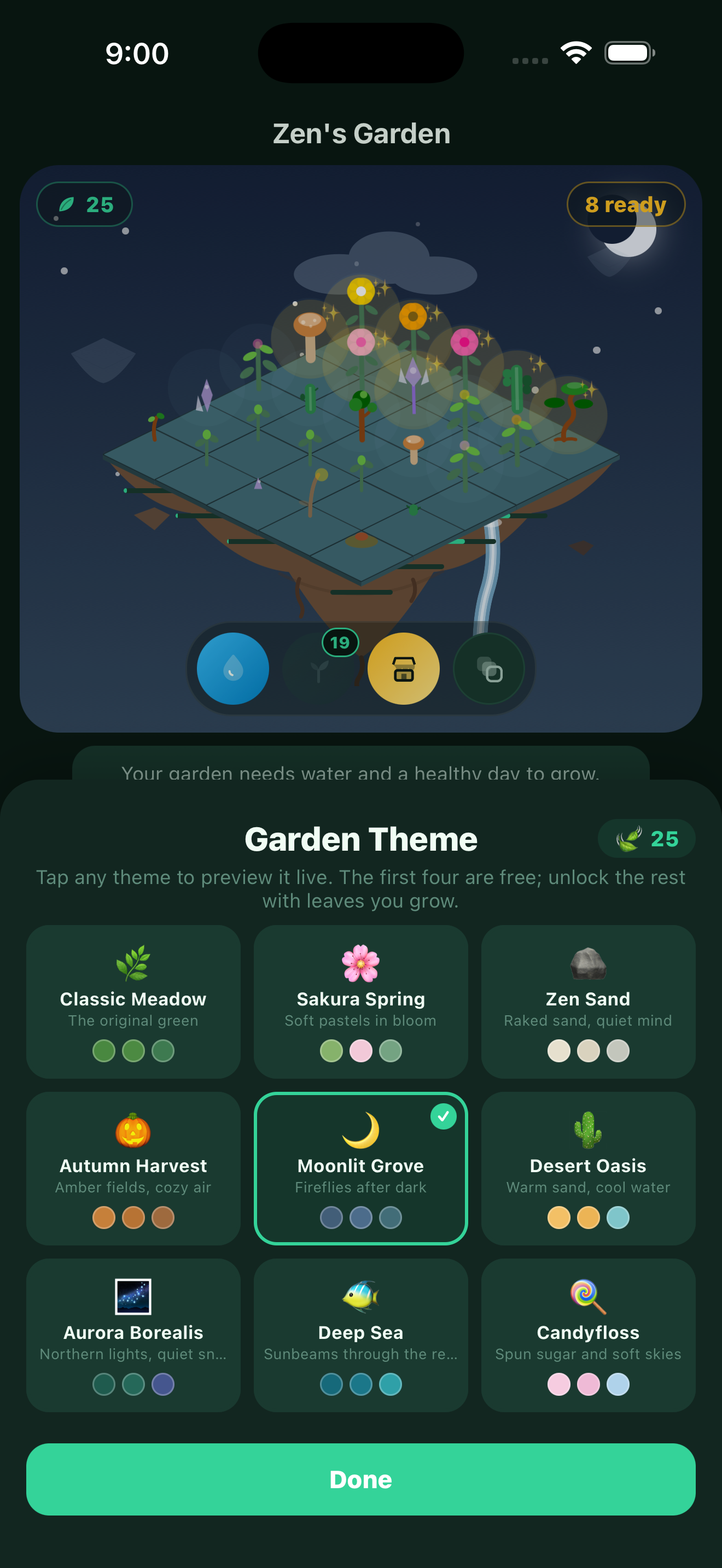 Choosing a garden world